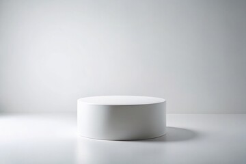 Abstract White Cylinder Podium Product Display - Minimalist Macro Photography Mockup