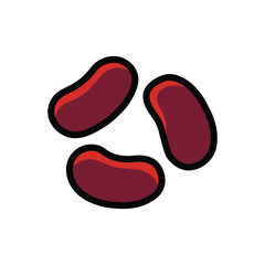 Red Kidney Beans Vector Icon - Raw Legumes & Vegetarian Protein Source