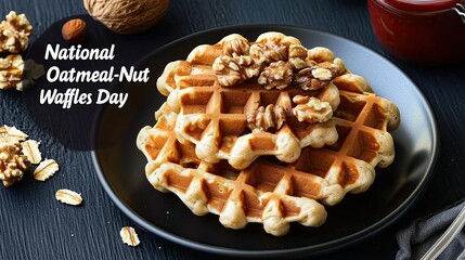 National Oatmeal-Nut Waffles Day, illustration