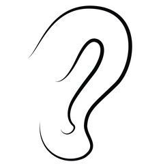 Cute cartoon hand drawn vector ear coloring page.
