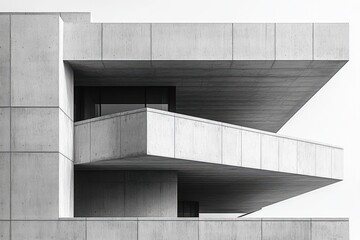 Obraz premium Concrete Slab Support Structure in Minimalistic Modern Architecture