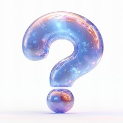 Naklejka premium Translucent Blue Question Mark in Minimalistic Speech Bubble Design