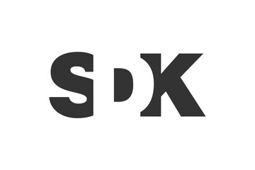 SDK logo design. Initial letter S D K bold font style for tech startups, consulting, corporate branding. Creative company name, headlines typography identity, trendy logotype.