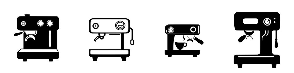 Different models of coffee machines showcasing various designs and features for brewing espresso at home or in cafes