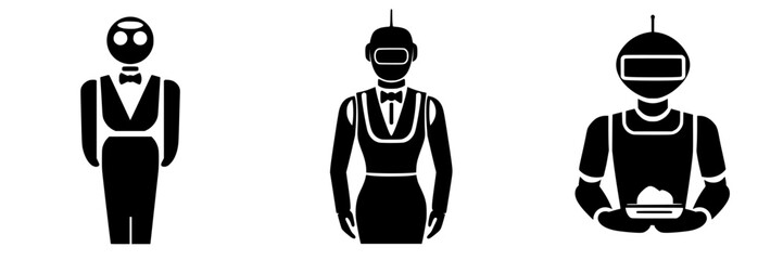 Modern service robots in a hospitality setting showcasing technological advancements