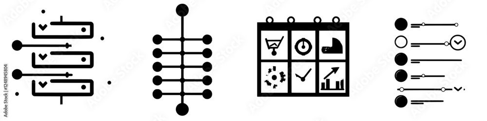Poster visual representation of diverse graphical user interface elements used in modern applications