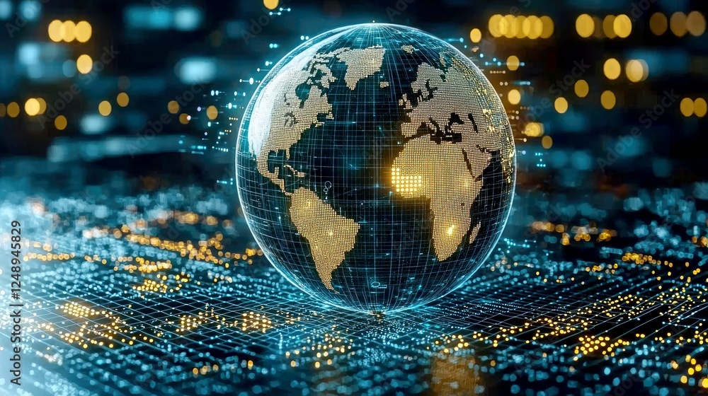 Poster global network: digital world connectivity and communication technologies