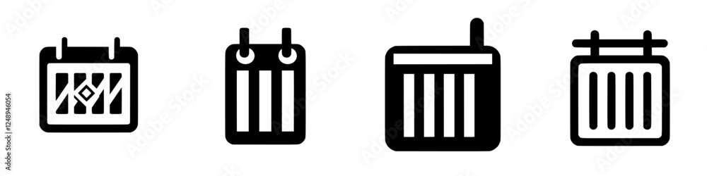 Poster calendar icons showcasing different styles and designs for efficient organization and planning tools