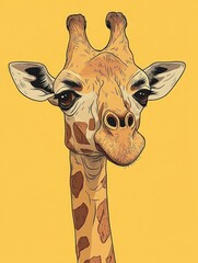 An illustrated giraffe with a concerned look, possibly from a children's book or comic. Cartoon style artwork.