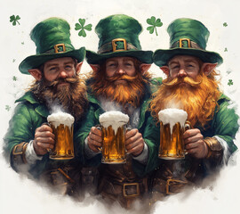  Irish party, drinking buddies, traditional festival, festive pattern.
