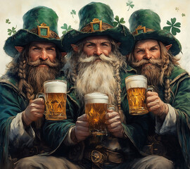  Irish party, drinking buddies, traditional festival, festive pattern.
