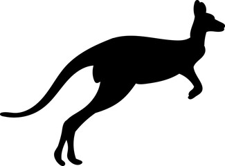 silhouette of kangaroo jumping on white background vector