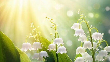 Gentle Background with Free Copy Space for Lily of the Valley Day: Elegant and Minimalistic Floral Design