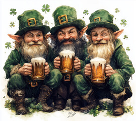  Irish party, drinking buddies, traditional festival, festive pattern.