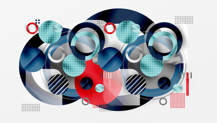 Fototapeta premium Abstract Geometric Background with Overlapping Transparent Shapes