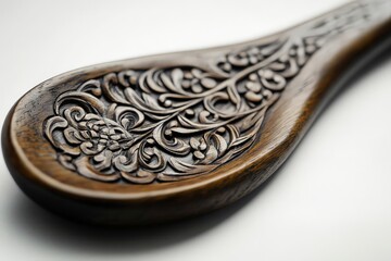 Intricate Welsh Love Spoon Close-Up