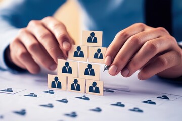 A recruiter highlighting top candidates in a stack of applications