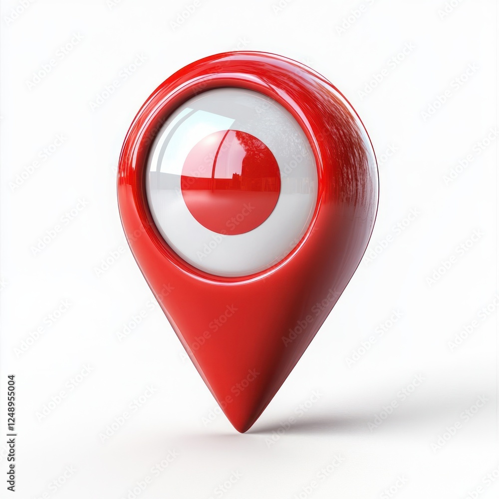 Aufkleber 3d red location pin icon on white background for navigation and mapping