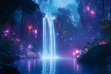 Fototapeta premium waterfall at night