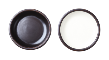 Stylish serving bowls for gourmet dining experience isolated on transparent background