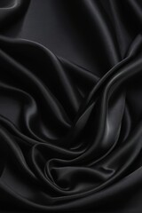 Obraz premium black silk fabric with a smooth folds