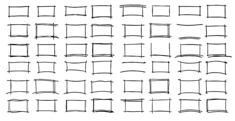 doodle style rectangle frames borders text boxes, minimal geometric simple modern