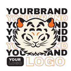 Tiger anger. Vector illustration of a tiger head.	
