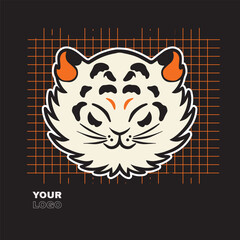 Tiger anger. Vector illustration of a tiger head.	
