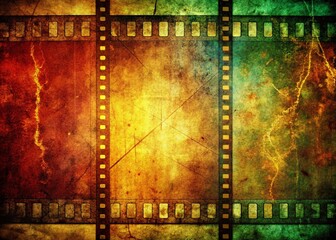 Obraz premium Aged Filmstrip Texture Background: Grunge Aesthetic for Vintage Projects