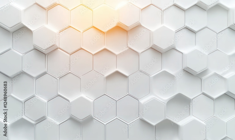 Poster minimalist abstract hexagon background soft white color palette