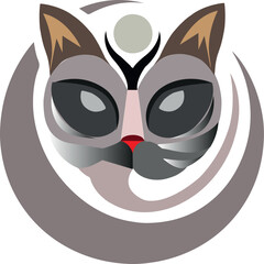 cartoon cat logo icon vector .