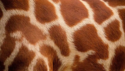 Detailed view of a giraffe's distinctive fur patterns in a natural habitat setting © Simon