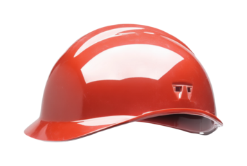 Construction safety helmet worksite product studio isolated on transparent background