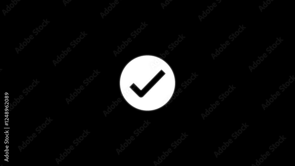 Poster animation of check mark icon.check mark or tick sign.