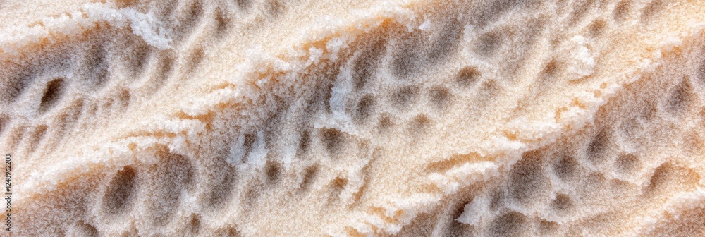 Poster aerial view of sandy desert dunes with textured patterns in sunlight