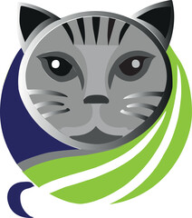 Cartoon cat logo icon vector .