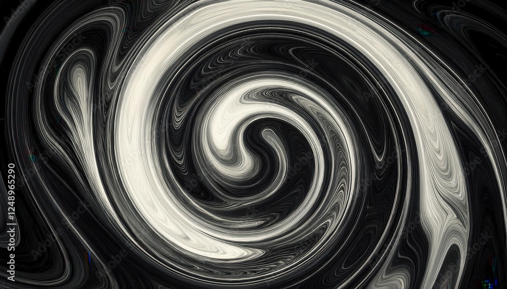 Aufkleber abstract black and white swirl pattern with textured spiral effect for digital art, backgrounds, or 