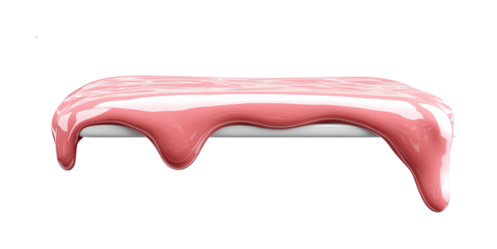 Abstract concept melting pink substance in studio isolated on transparent background