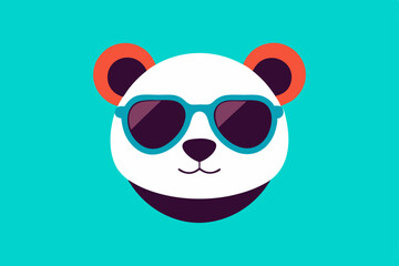  panda head sun with sunglasses