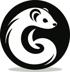 cute and simple ferret logo design.