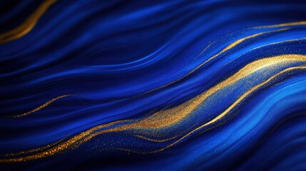 Abstract blue gold wave design, luxury texture background