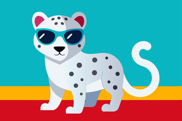 Obraz premium cartoon cat with a banner