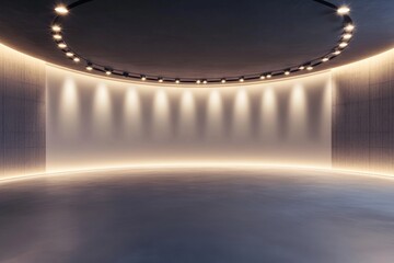 Modern gallery spotlights illuminate empty space