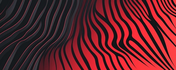 Abstract red black wave pattern design, digital art, background texture