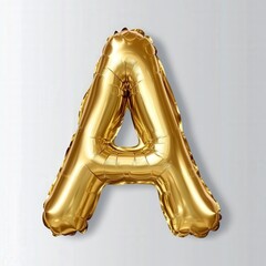 Fototapeta premium Golden Balloon Letter A on Metallic Background for Celebrations