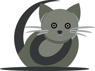 cartoon Cat head  logo icon vector .
