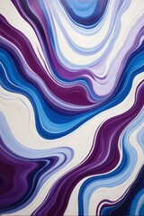 a close up of a painting of a wave of purple and blue
