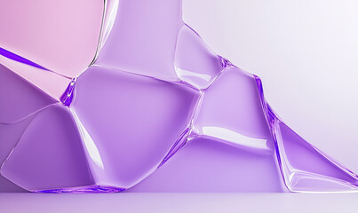 A close-up of an abstract purple glass surface with a cracked and shattered effect