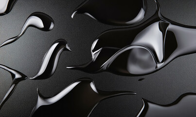 A close-up of an abstract black liquid with a wavy texture