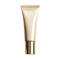 A glossy tube of cream with a gold cap, showcasing a sleek design ideal for skincare or cosmetic products.